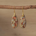 Jasper Teardrop Earrings: Natural Stone Healing Jewelry