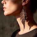Handmade Genuine Leather Leaf Earrings, Boho Style, Lightweight Natural Leather Jewelry, Gift for Her