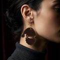Handmade Leather Santa Claus Earrings, Festive Holiday Dangle Jewelry